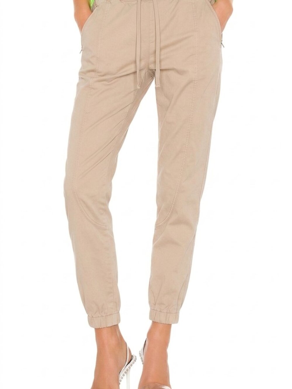 Cotton Citizen London Zip Joggers in Beige